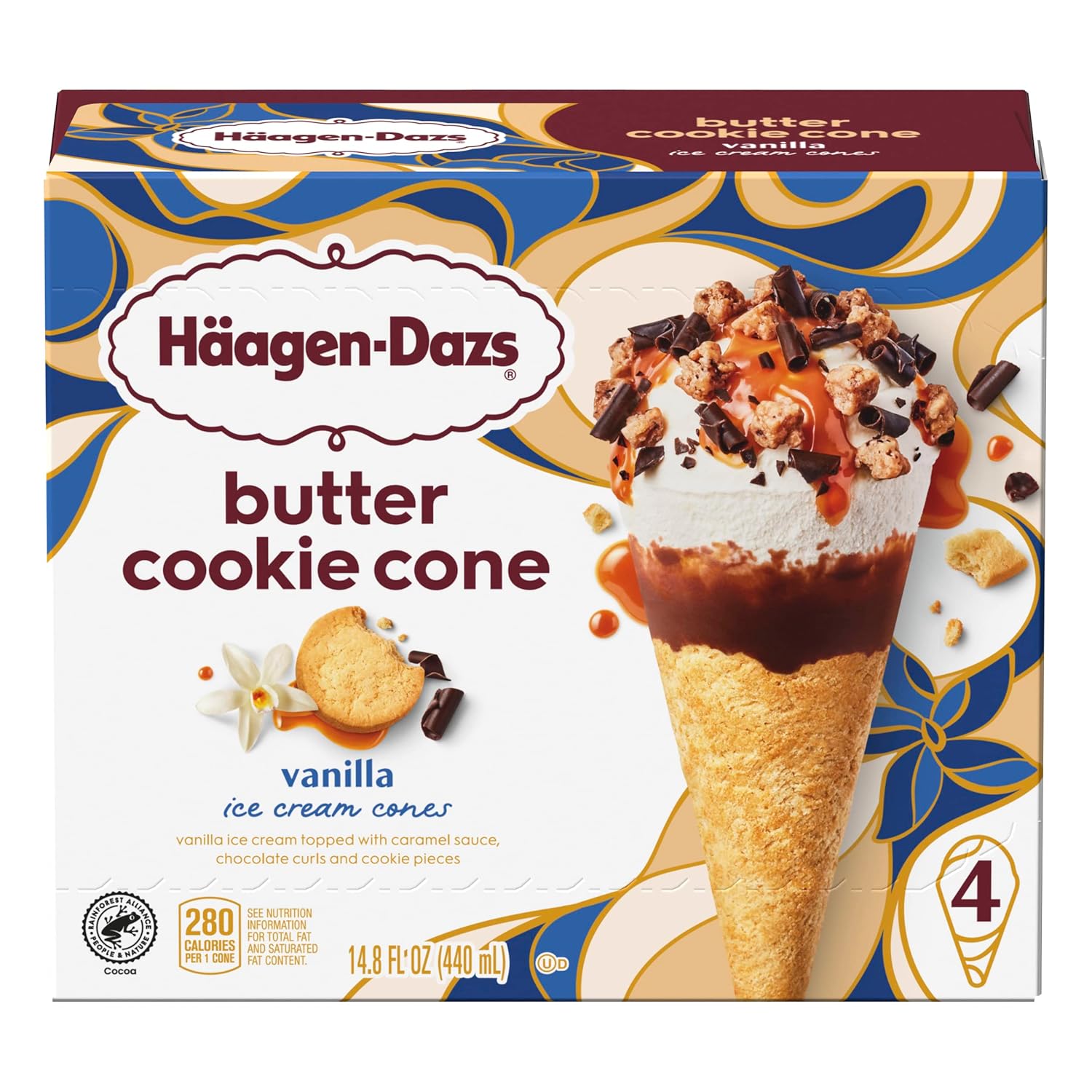 HD Snacks Mantequilla Cono De Galleta Vain