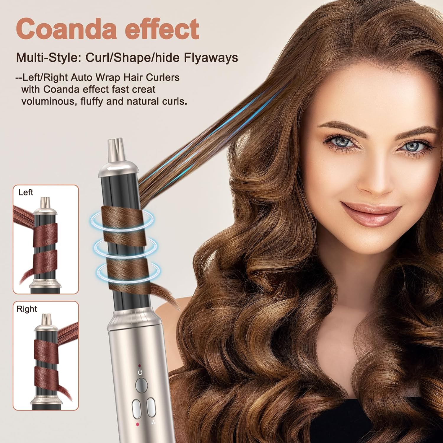TECHMERI – Cepillo secador de pelo 6 en 1, iones de cepillo para secador de pelo, herramientas de peinado desmontables, rizador de envoltura