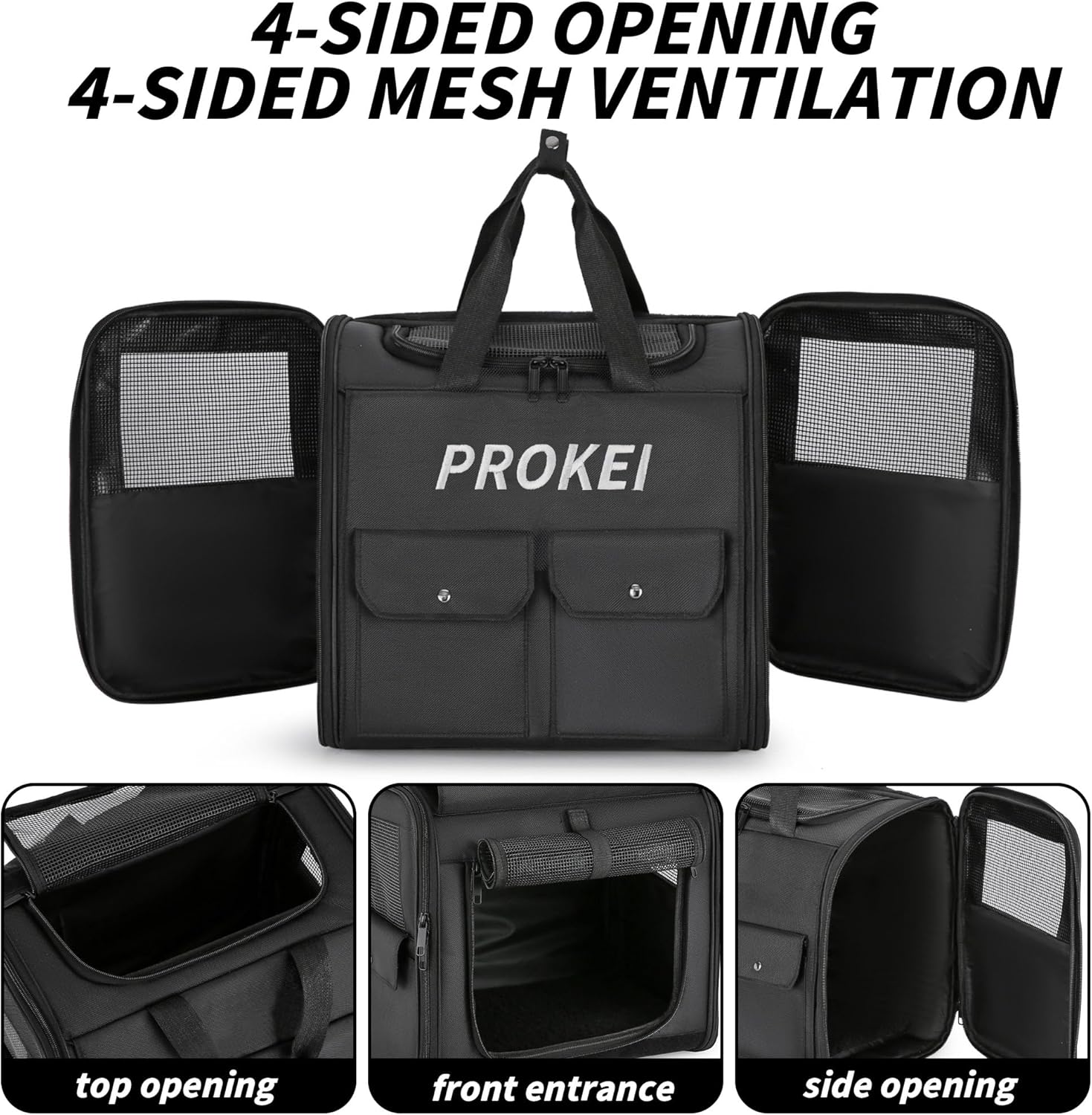 PROKEI Mochila para gatos con paneles de malla, ventilada y cómoda soporte de espalda, perfecta para viajes, senderismo y al aire libre con gatos y