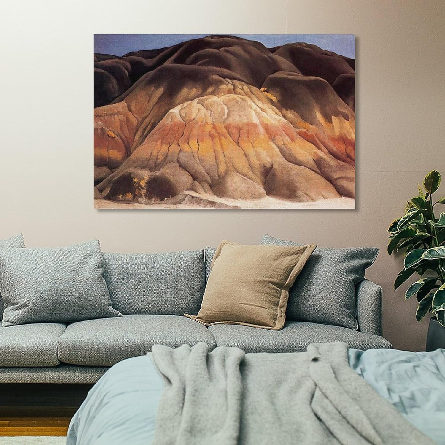 Georgia O’Keeffe Grey Hills – Póster de pared en lienzo con diseño de colinas grises, pósteres de pintura fotográfica, decoración del hogar, 20 x 30