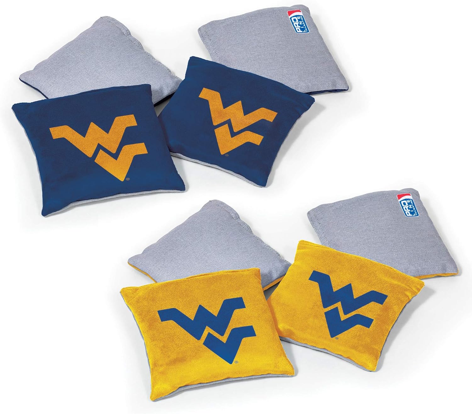 Wild Sports – Puf de doble cara NCAA College de 8 unidades, bolsas de lanzamiento prémium para juego de cornhole, ideal para portones traseros,