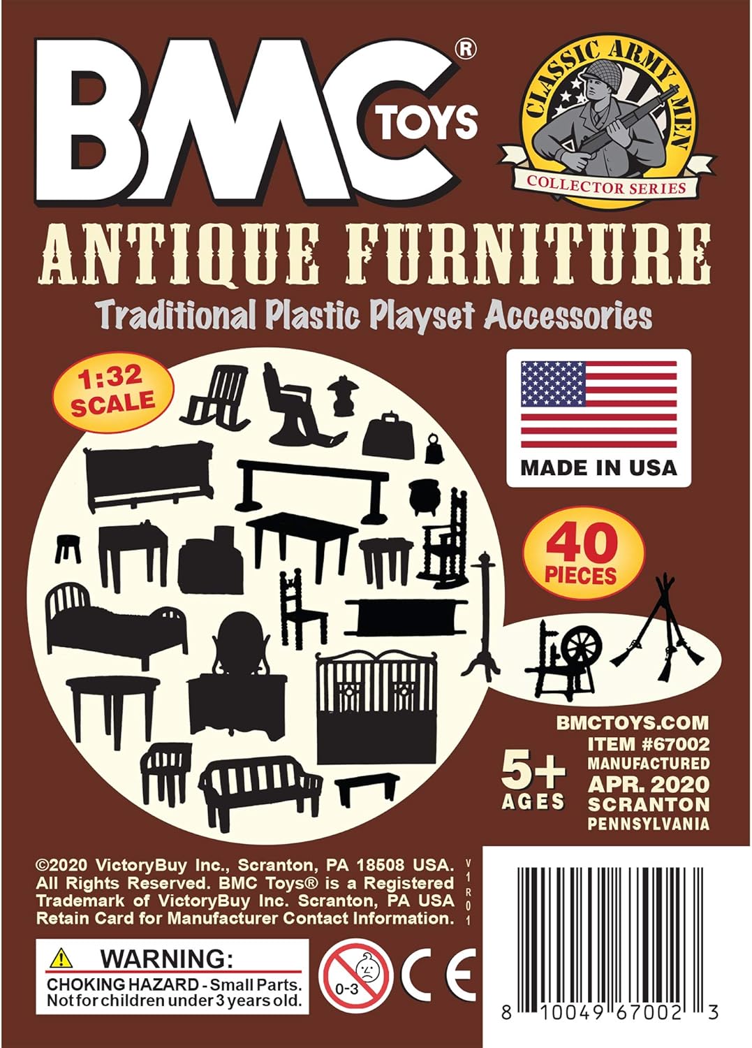 BMC Classic Marx – Muebles antiguos  40 piezas de accesorios de plástico para casa de muñecas