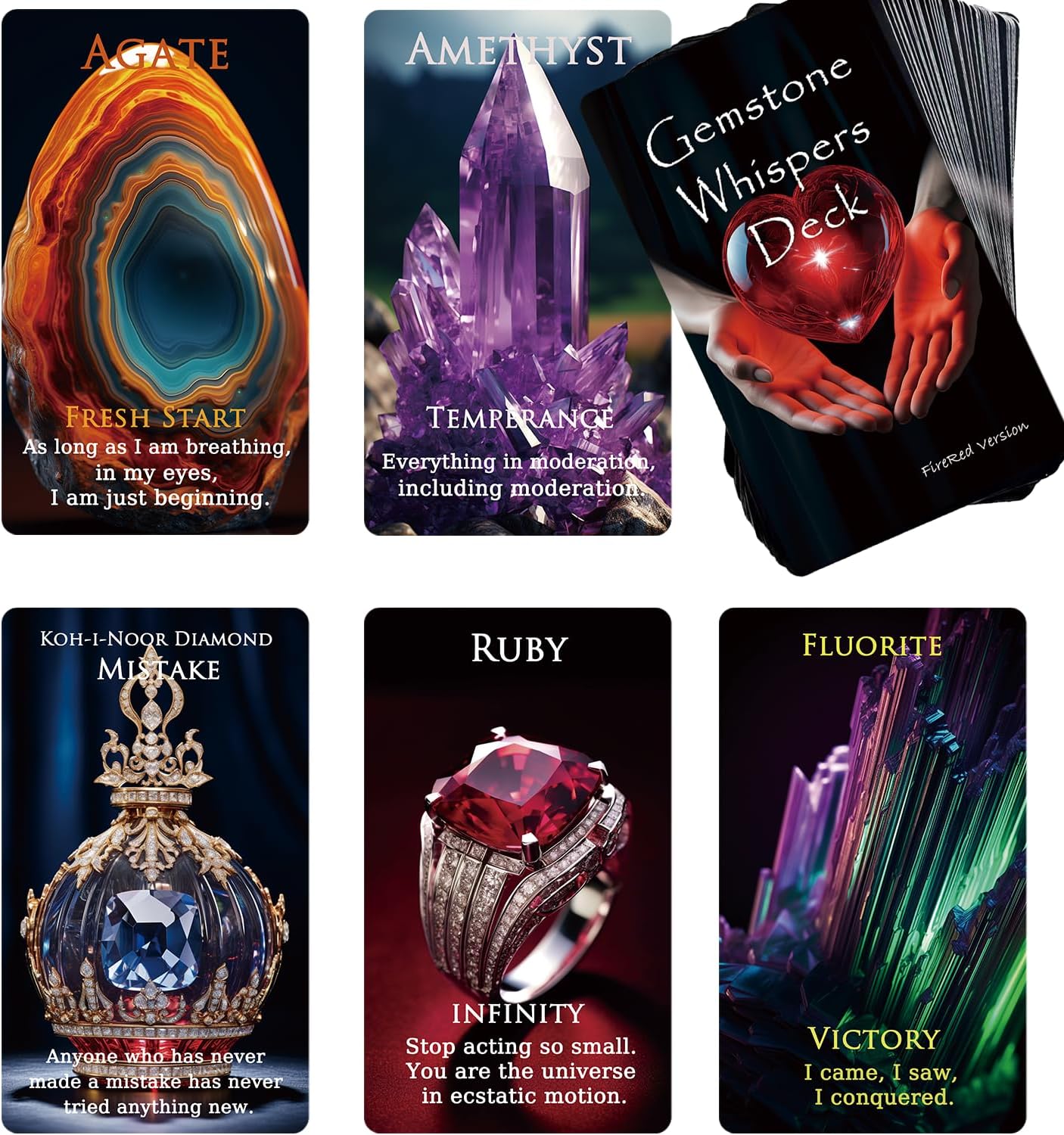 Gemstone Whispers – Baraja de cartas Oracle, 54 cartas Oracle para lectura de tarot, mazo Oracle para principiantes, cartas Oracle frustradas con