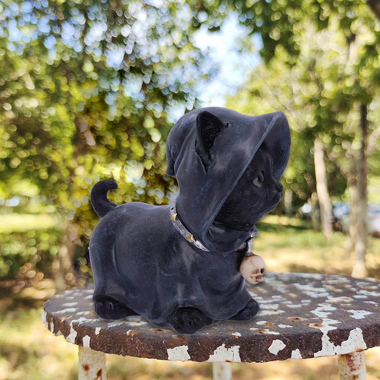 Adorno de gato mágico divertido de Halloween, adorno de resina para manualidades, decoración del hogar, decoración de escritorio, escultura facial
