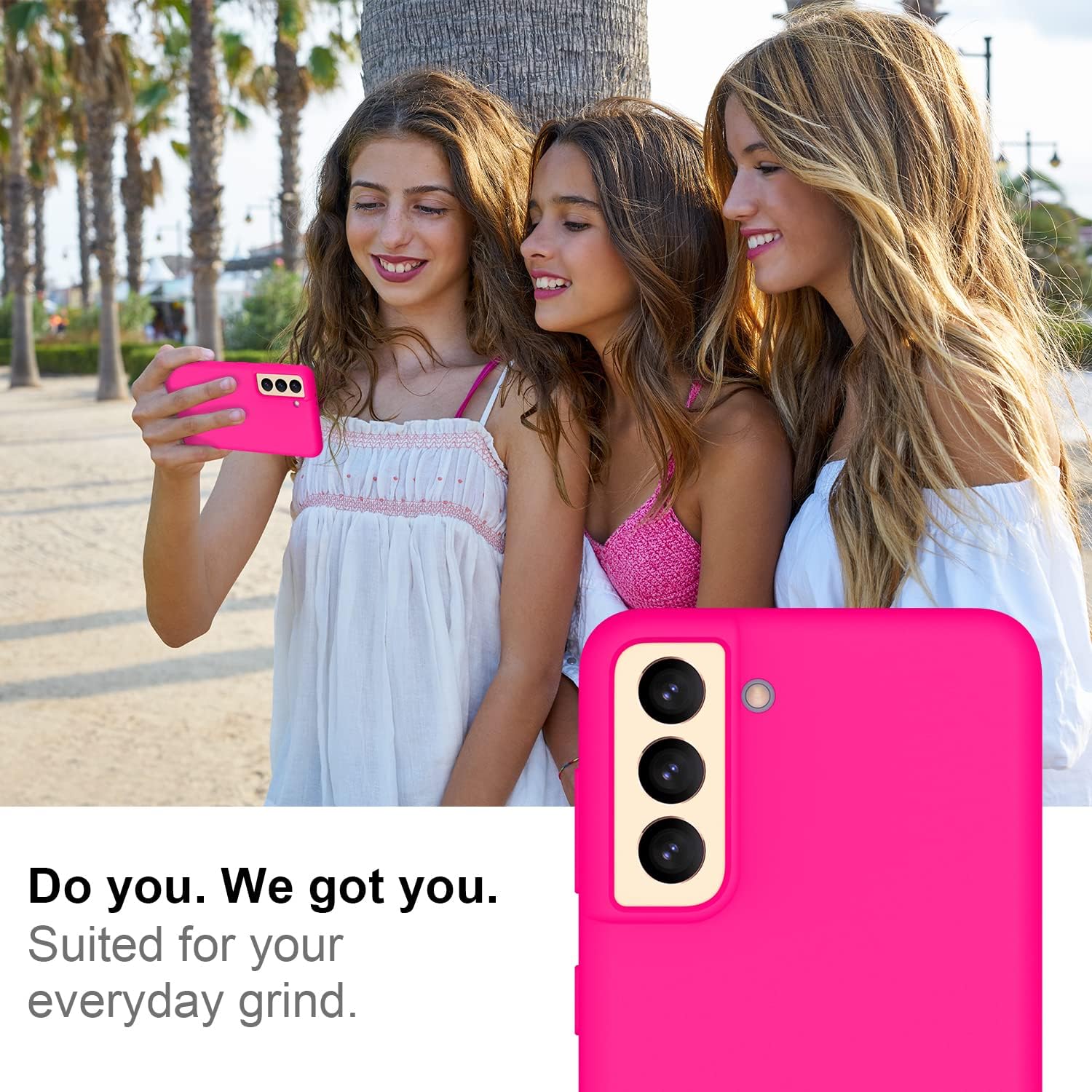 DEENAKIN Funda de silicona para Samsung Galaxy S21, suave y sedosa, flexible, de goma, delgada, protectora con forro de microfibra suave, color rosa
