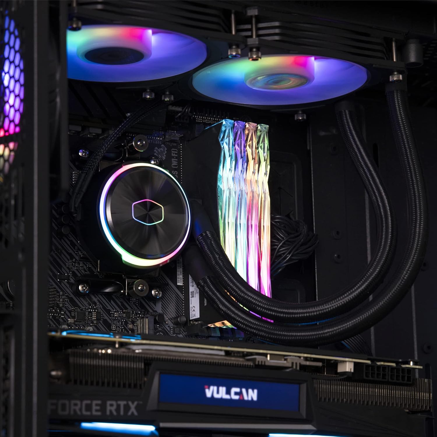 Cooler Master MasterLiquid PL240 FLUX Serie 240mm, AIO, enfriador líquido de CPU, 0 RPM, bomba de doble cámara, base de cobre ampliada, ventiladores