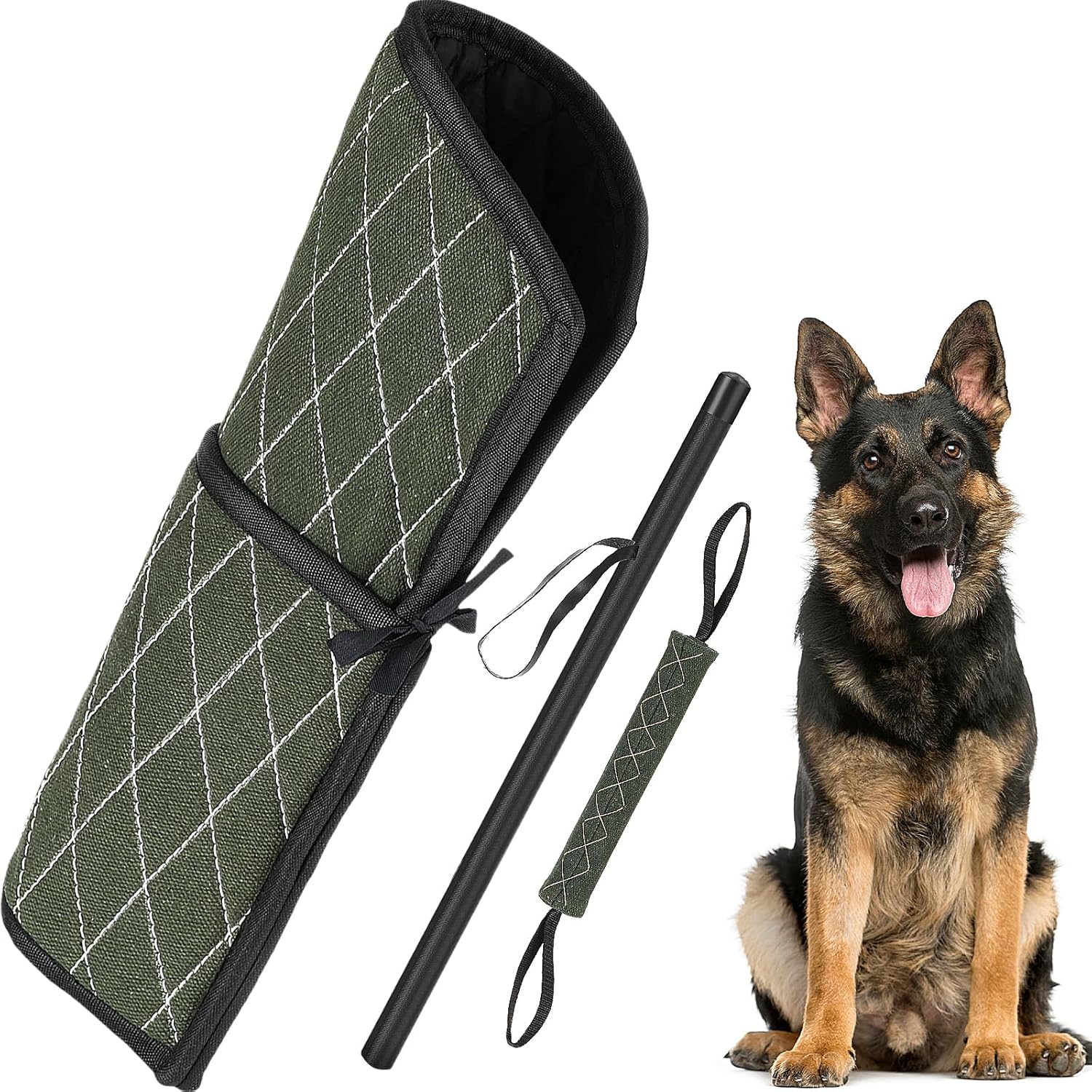 Abbylike Juego de entrenamiento para perros con manga, almohada de juguete para razas pequeñas, jugar, entrenamiento, uso en interiores