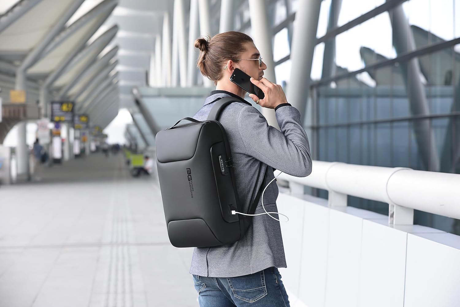 Mochila de viaje Busniess, impermeable e informal, bolsa para laptop para hombre y mujer, negro 5, Viajes de negocios