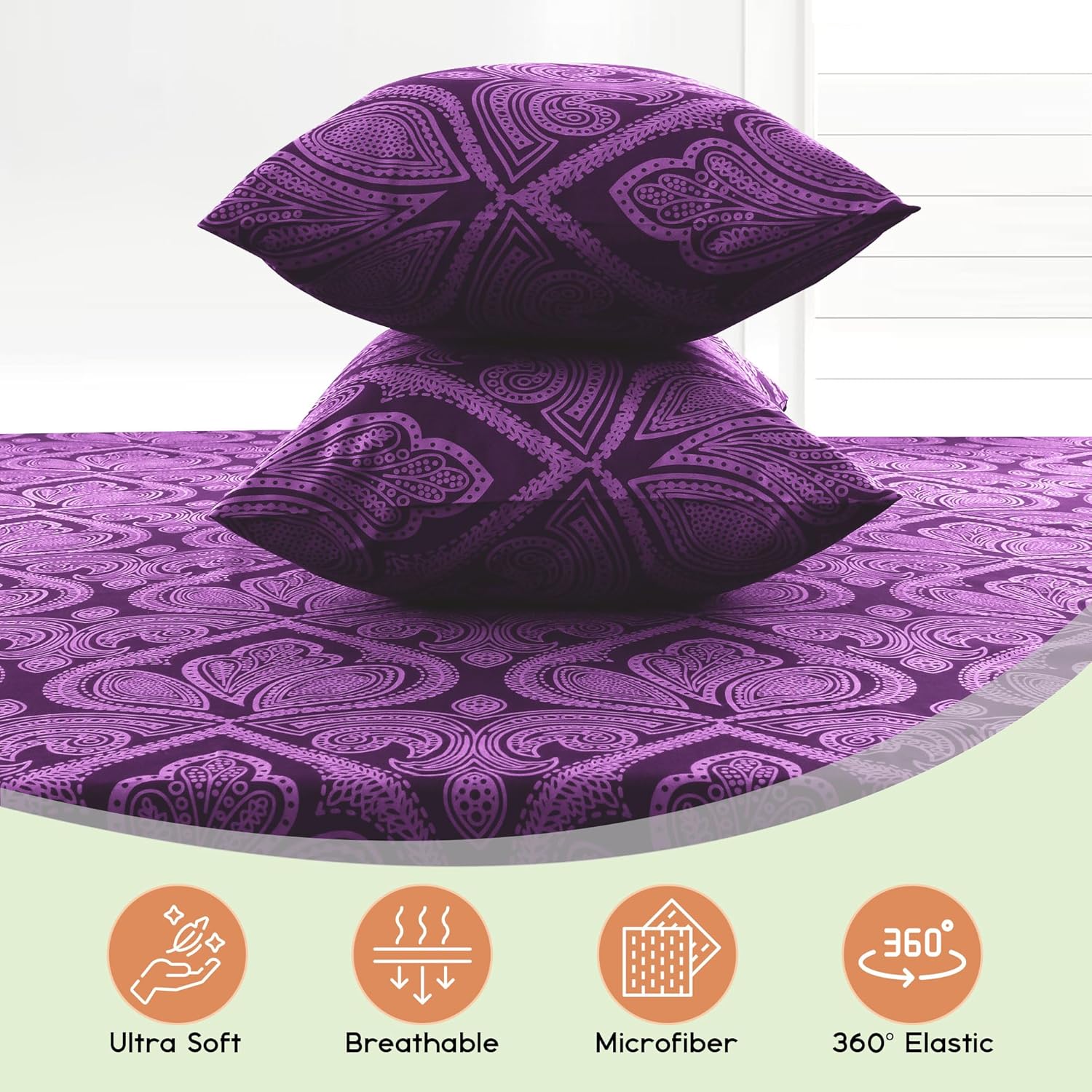 LDC Lux Decor Collection – Juego de sábanas, 6 piezas, microfibra cepillada alta ozyd, fundas, bolsillo de sábana de hasta 16pulgadas de profundidad