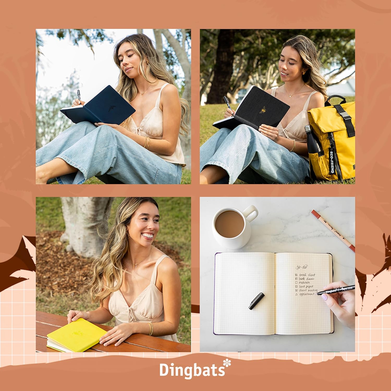 Dingbats* Wildlife – Cuaderno de oso marrón A4 – Punteado