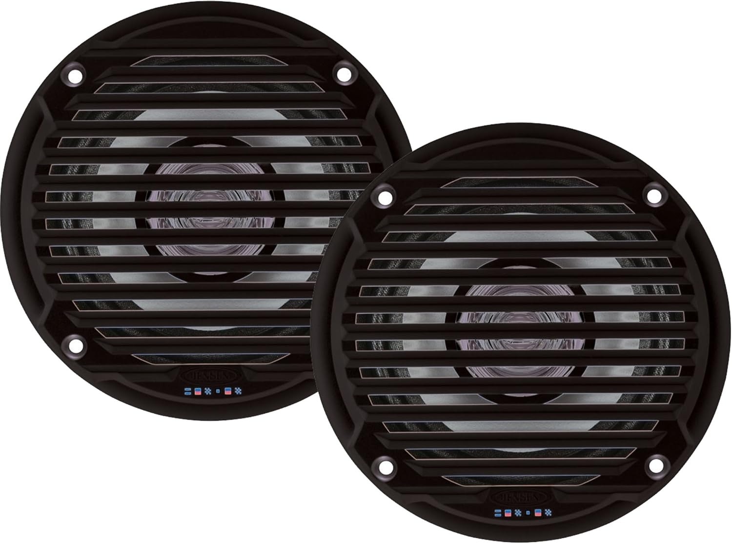Jensen MS5006BR – Altavoces impermeables de doble cono negro de 5,25 pulgadas