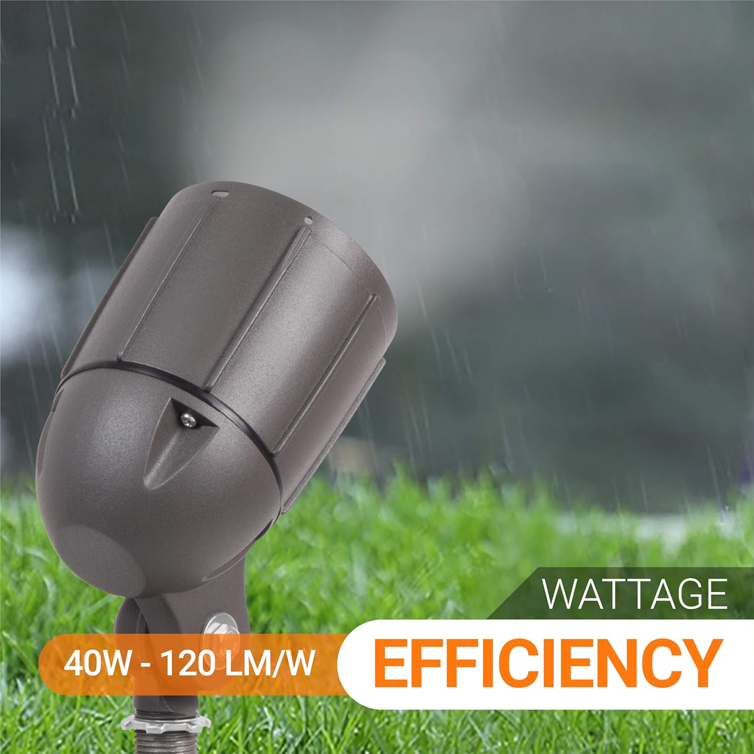 Luz de inundación LED de 40 vatios para iluminación de paisaje al aire libre de 120 voltios, 4800 lm, bronce, igual a 200 W MH, luz de asta de