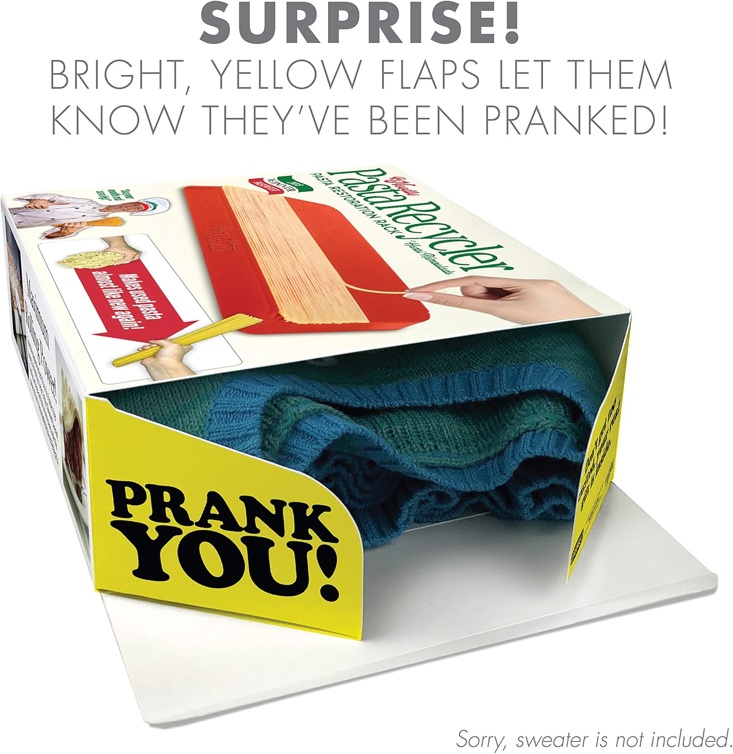 Prank Pack – Caja de regalo para bromas de fideos reciclados, envuelve tu regalo real en una divertida y auténtica caja de regalo, caja de regalo