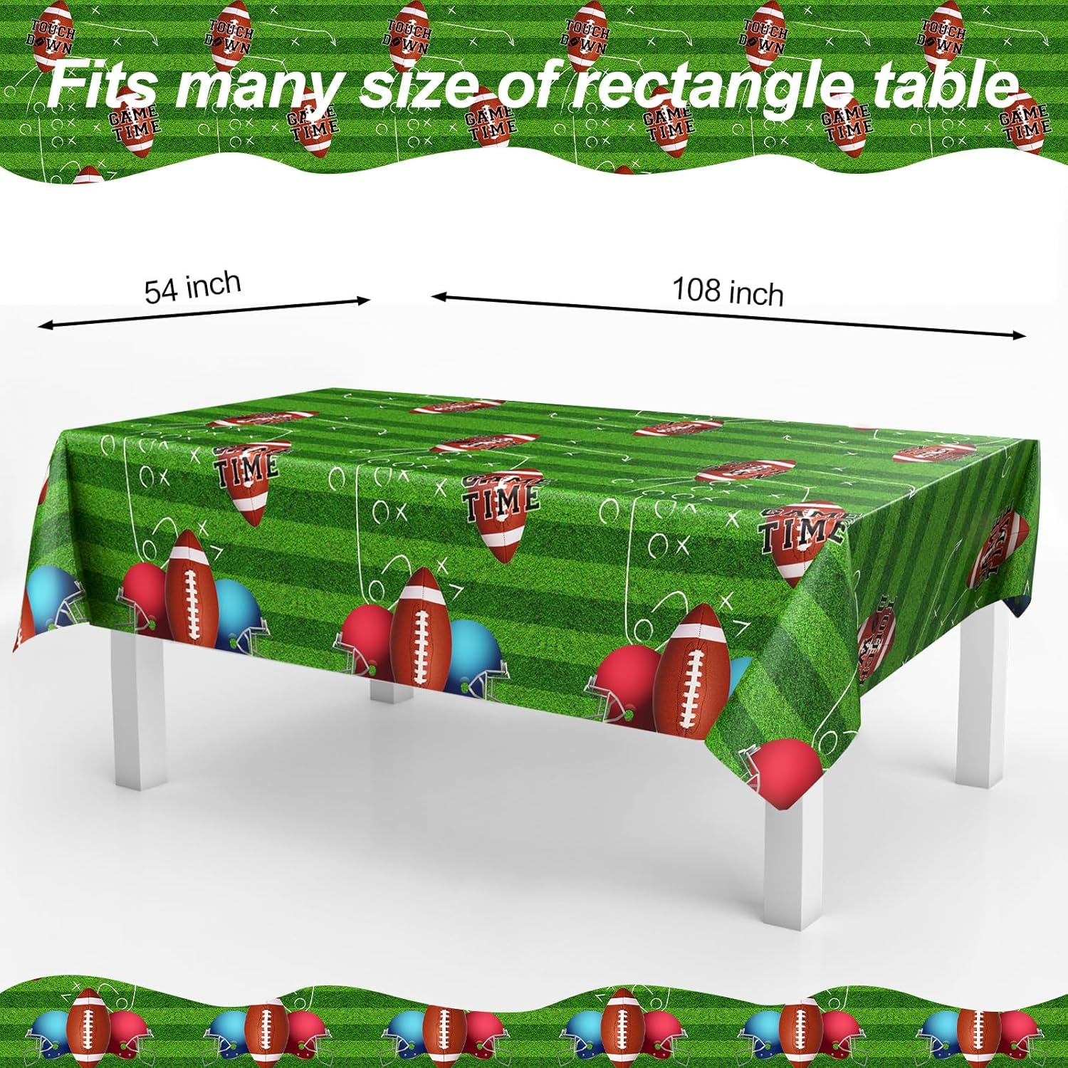 Paready Paquete de 1 mantel de fútbol americano, mantel de pelota de rugby, mantel de fiesta de cumpleaños para rugby, día del juego, deportes,