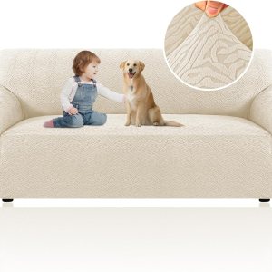 H.VERSAILTEX Fundas de sofá jacquard para sofás de 3 cojines, 1 pieza, fundas elásticas para sofá, protector de muebles antideslizantes, suaves y H.VERSAILTEX Fundas de sofá jacquard para sofás de 3 cojines, 1 pieza, fundas elásticas para sofá, protector de muebles antideslizantes, suaves y