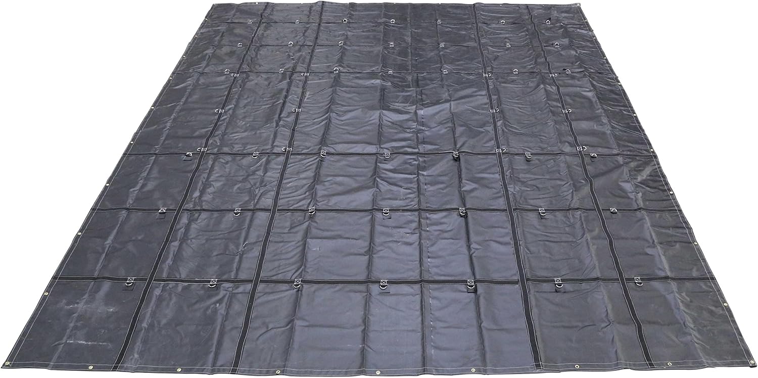 US Cargo Control Lona de acero ligera  Lona de cama plana de 20 pies x 16 pies  14 onzas de material impermeable de poliéster recubierto de PVC