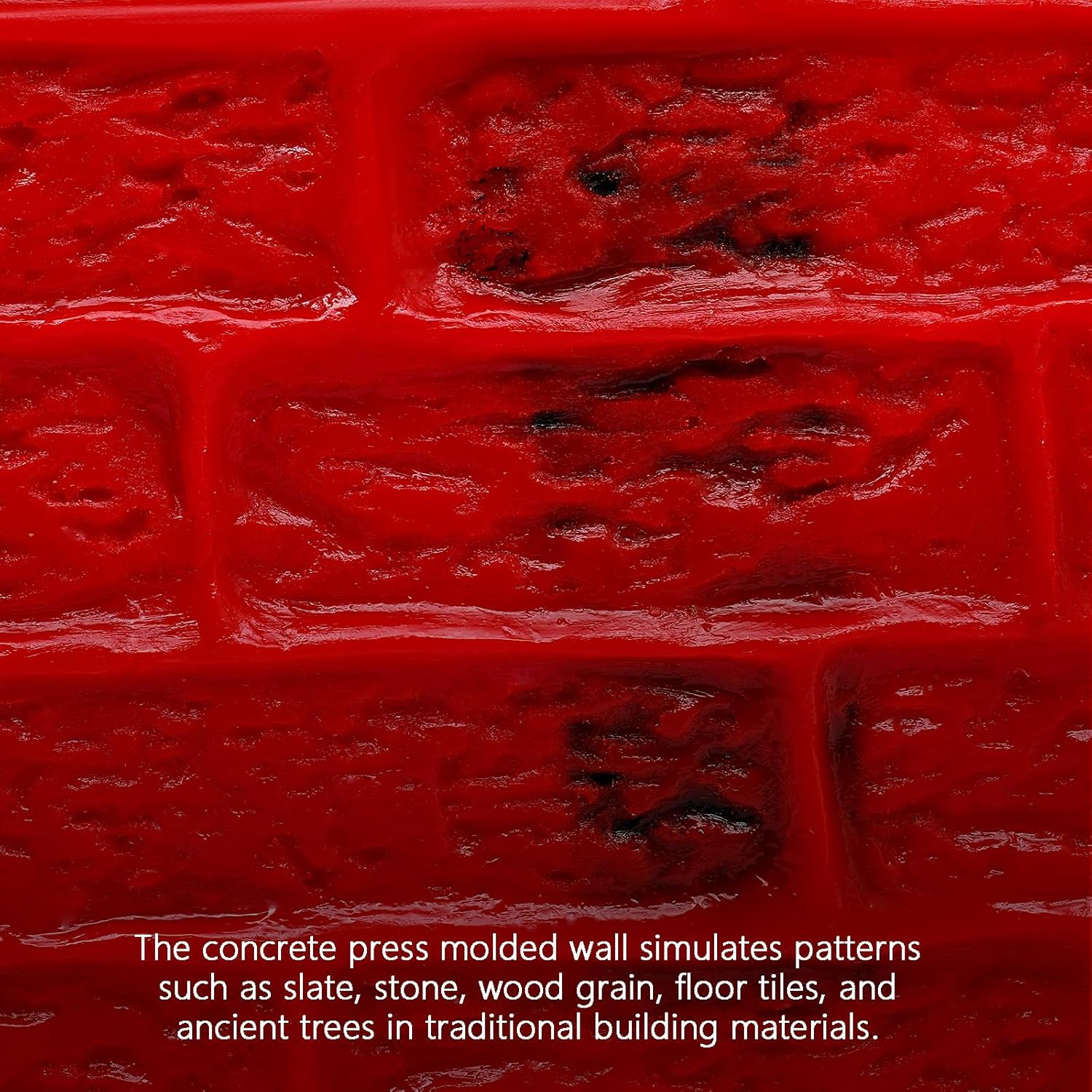 Juego de moldes apilables de 22.2 x 12 pulgadas para sellos de hormigón sin costuras, tapete de pared de cemento de poliuretano con textura de
