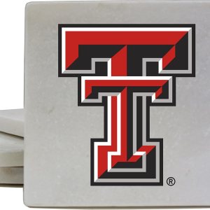 Texas Tech Red Raiders – Posavasos de mármol, paquete de 4 unidades, producto universitario con licencia oficial Texas Tech Red Raiders – Posavasos de mármol, paquete de 4 unidades, producto universitario con licencia oficial