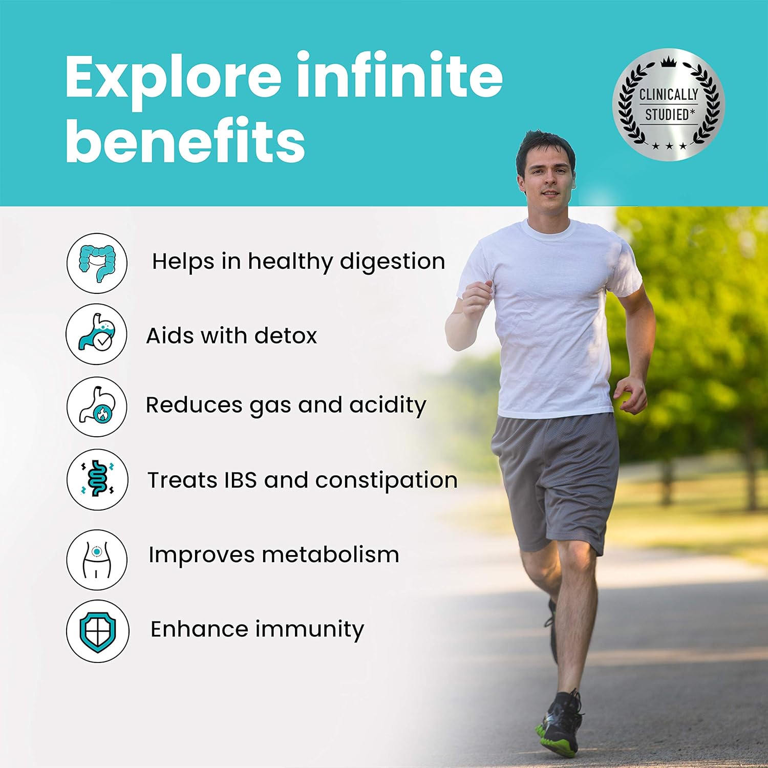 Wellbeing Nutrition Probióticos diarios + prebióticos  Mejora el metabolismo, el alivio de la acidez, la digestión y la salud intestinal  Suplemento