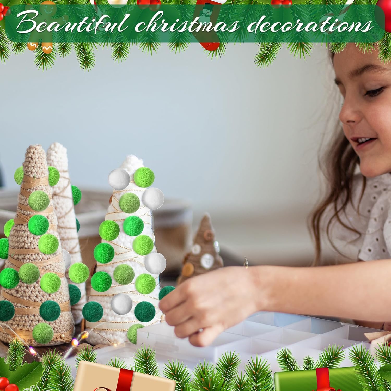 Peryiter 500 bolas de pompones de 1 pulgada para manualidades, multicolor, pompones suaves para manualidades, proyectos de Navidad, manualidades,