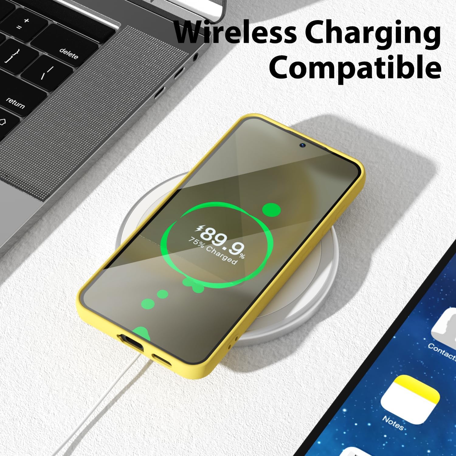 oakxco Funda para teléfono Samsung Galaxy S24 de silicona líquida, fina y delgada de gel de goma suave TPU cubierta simple para mujeres y niñas,