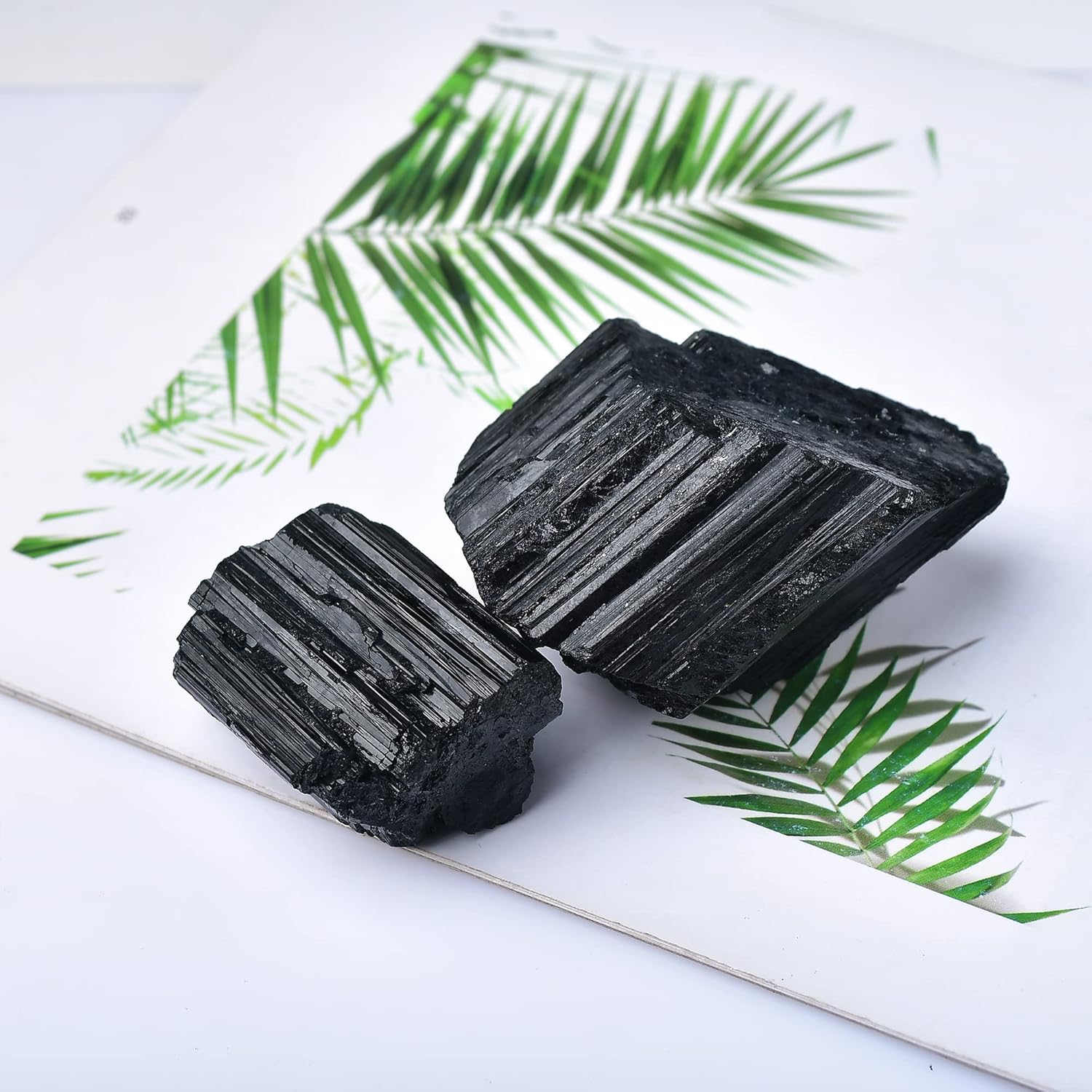 WUYOUSHI 1PSC – Cristal en bruto de turmalina negra natural de 0.55 a 0.66 libras, piedras preciosas de cristal curativo de alta calidad para