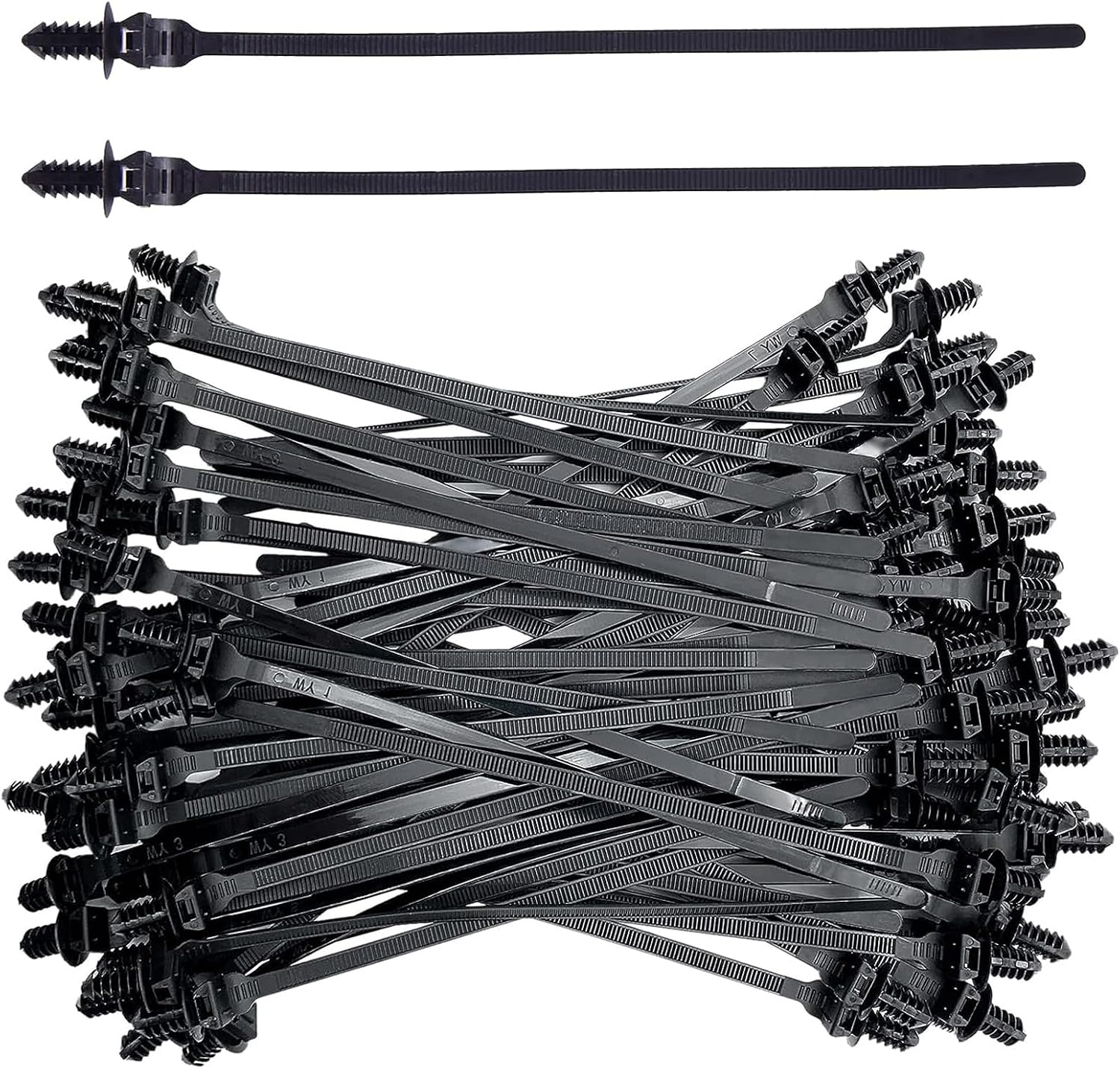 100 bridas para cables con hebilla de automóvil, bridas ajustables para cables, surtido de autobloqueo de montaje a presión, combinación de piezas