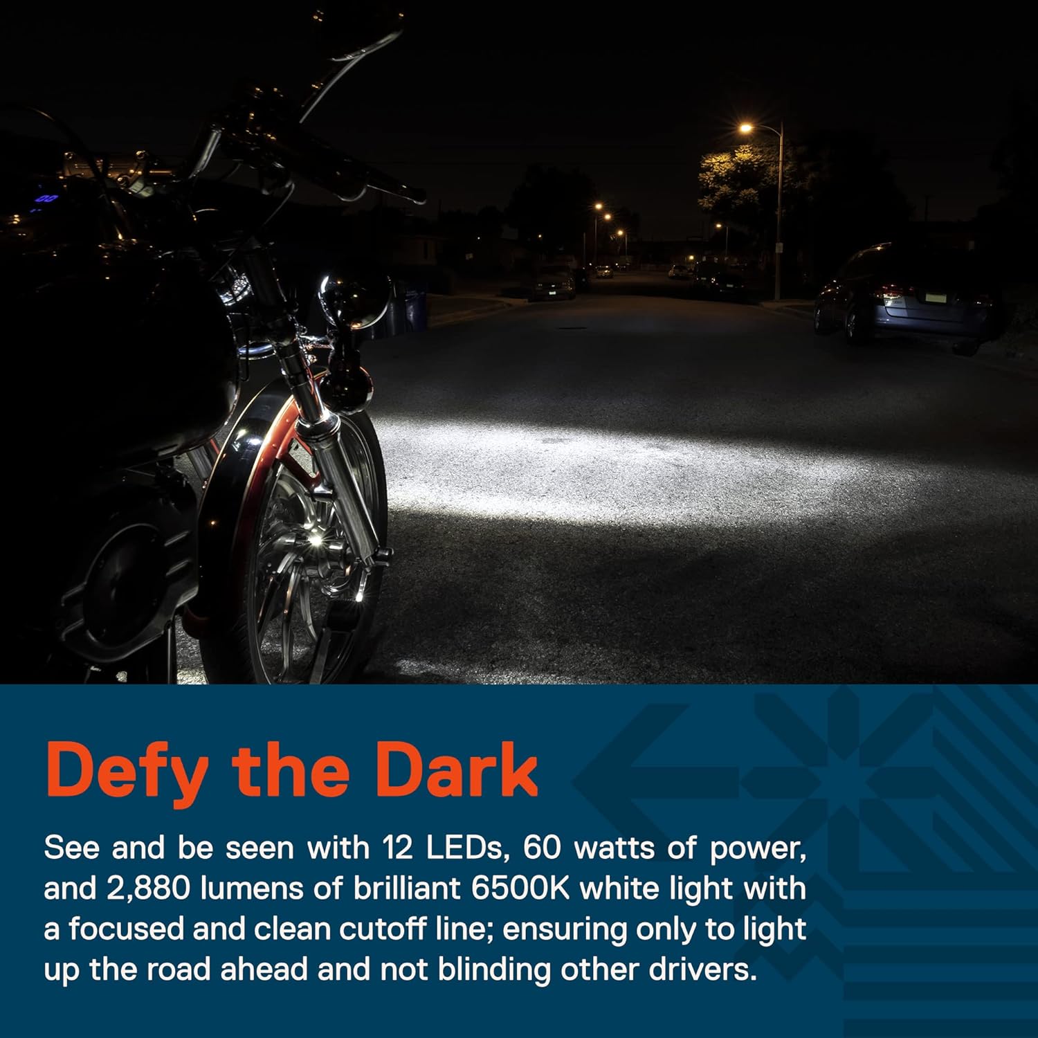 TRUE MODS – 2 luces LED Osram de 4.5 pulgadas para Harley antiniebla acabado negro 6,500 K 2,880 lúmenes Luz antiniebla de paso de motocicleta para