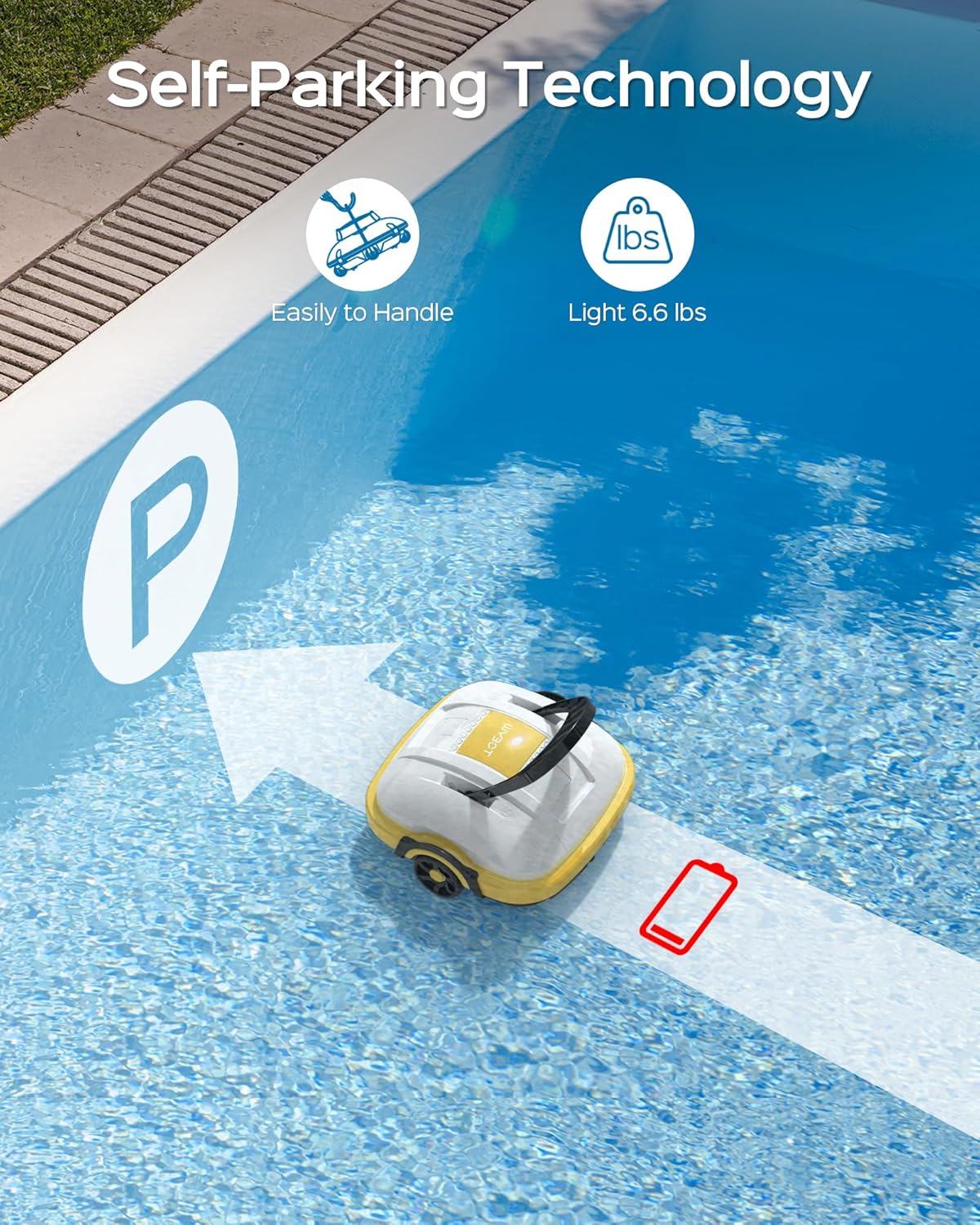 WYBOT Osprey 200 – Limpiador robótico inalámbrico para piscinas, aspiradora automática de piscina, potente succión, doble motor, ideal para piscina