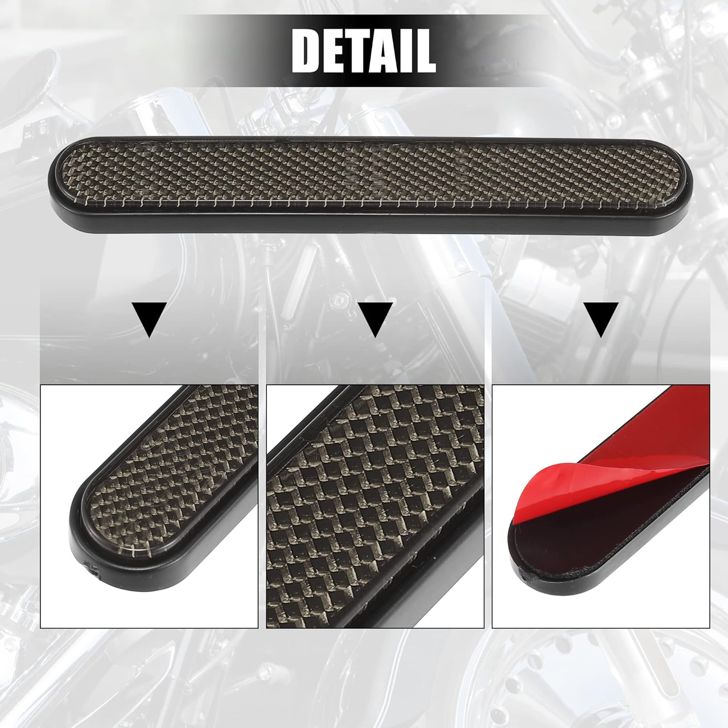 Motoforti Delantero inferior Tenedor Reflector Pegatina Trasera Alforja Cubierta Reflectante Universal Humo 1 Par