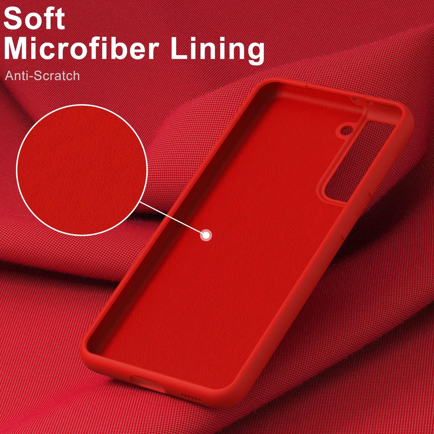 DEENAKIN Funda protectora de silicona para Samsung Galaxy S21 Plus, suave y sedosa con forro de microfibra suave, funda protectora para Samsung