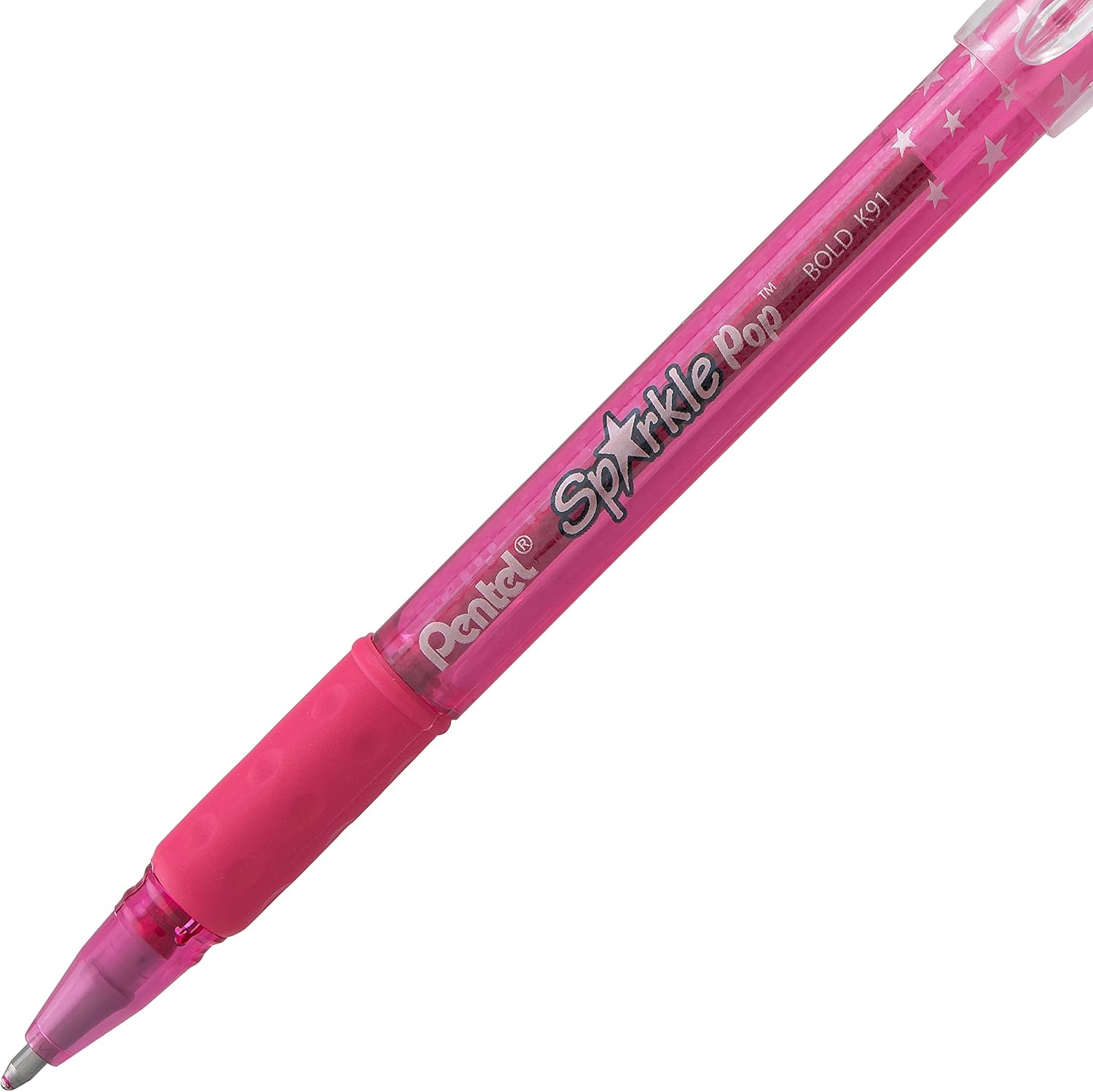 Pentel Sparkle Pop K91-DP – Bolígrafo de gel metálico, (0.039 pulgadas), línea llamativa, rosa