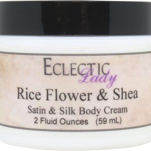 Eclectic Lady Crema de satén y seda de karité y flor de arroz, crema corporal, loción corporal, 2 onzas, manteca de karité, aloe, aminoácidos de Eclectic Lady Crema de satén y seda de karité y flor de arroz, crema corporal, loción corporal, 2 onzas, manteca de karité, aloe, aminoácidos de