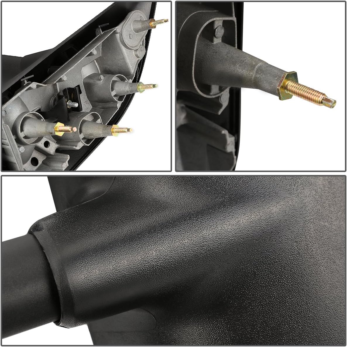 DNA Motoring TWM-010-T222-BK – Par de espejos laterales de remolque de ajuste manual compatibles con 03-14 E-150 E-250 E-350 E-450 E-550  Econoline,
