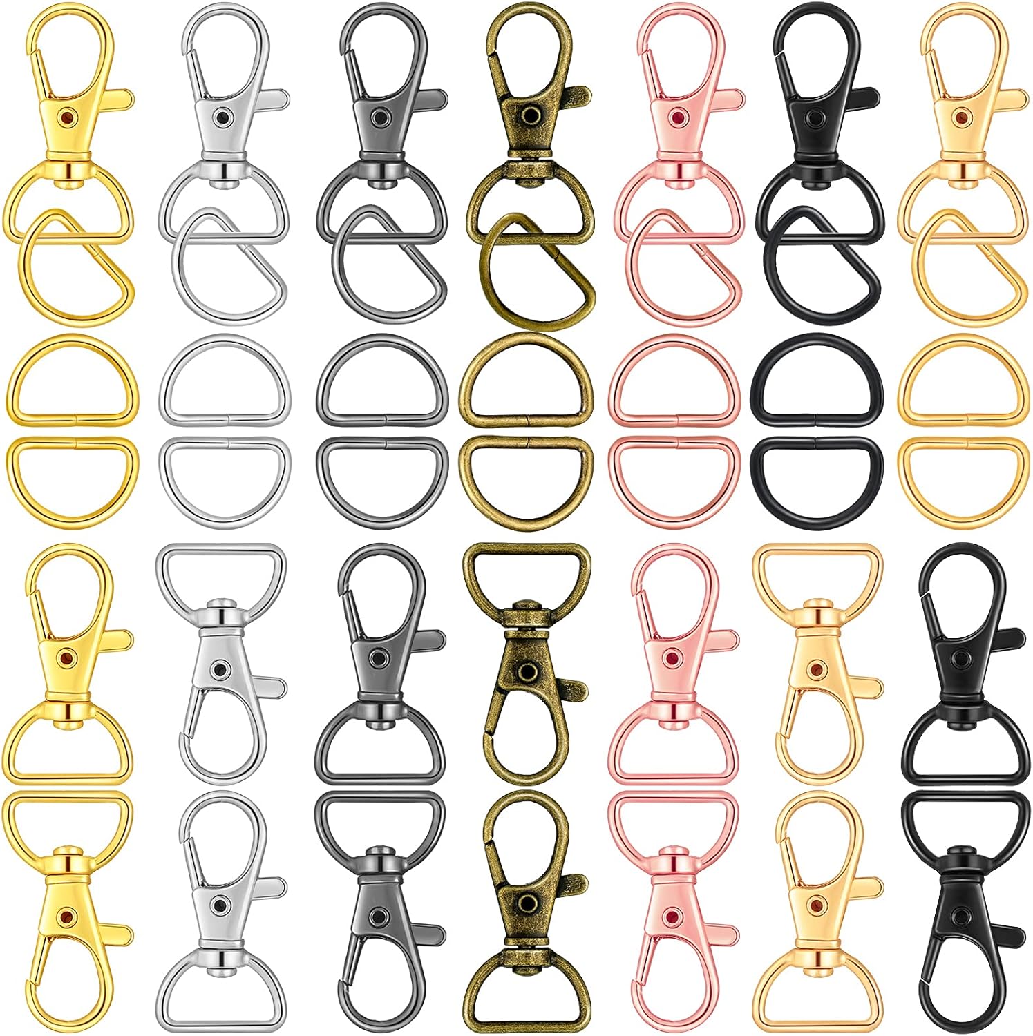 70 piezas de llaveros y monedero, cierre giratorio, cierres de pinza de langosta para llaveros, anillos en D para monederos, llavero, cordón, bolsos