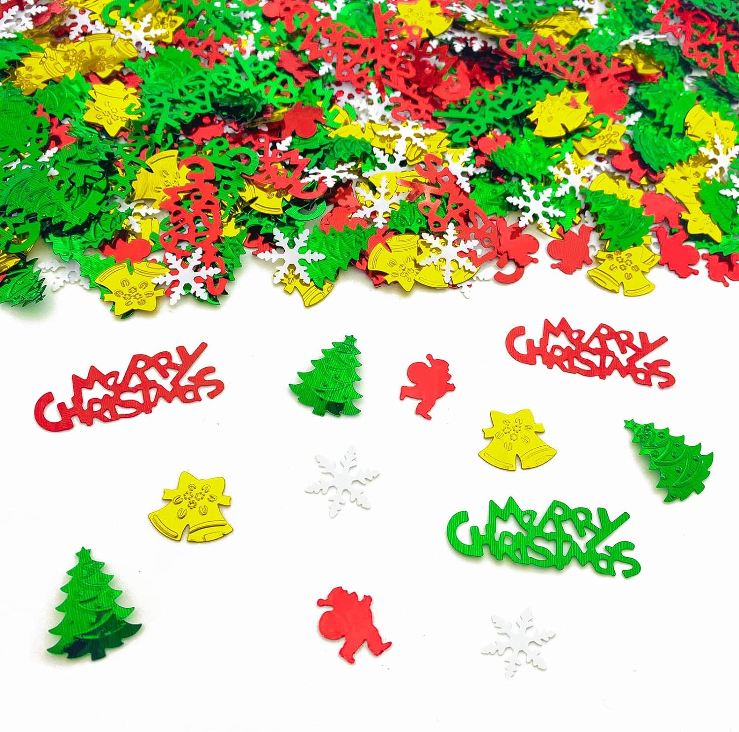 Confeti de Navidad  Gránulos de confeti con purpurina para decoración de mesa de fiesta de Navidad  Suministros de fiesta festiva de Papá Noel