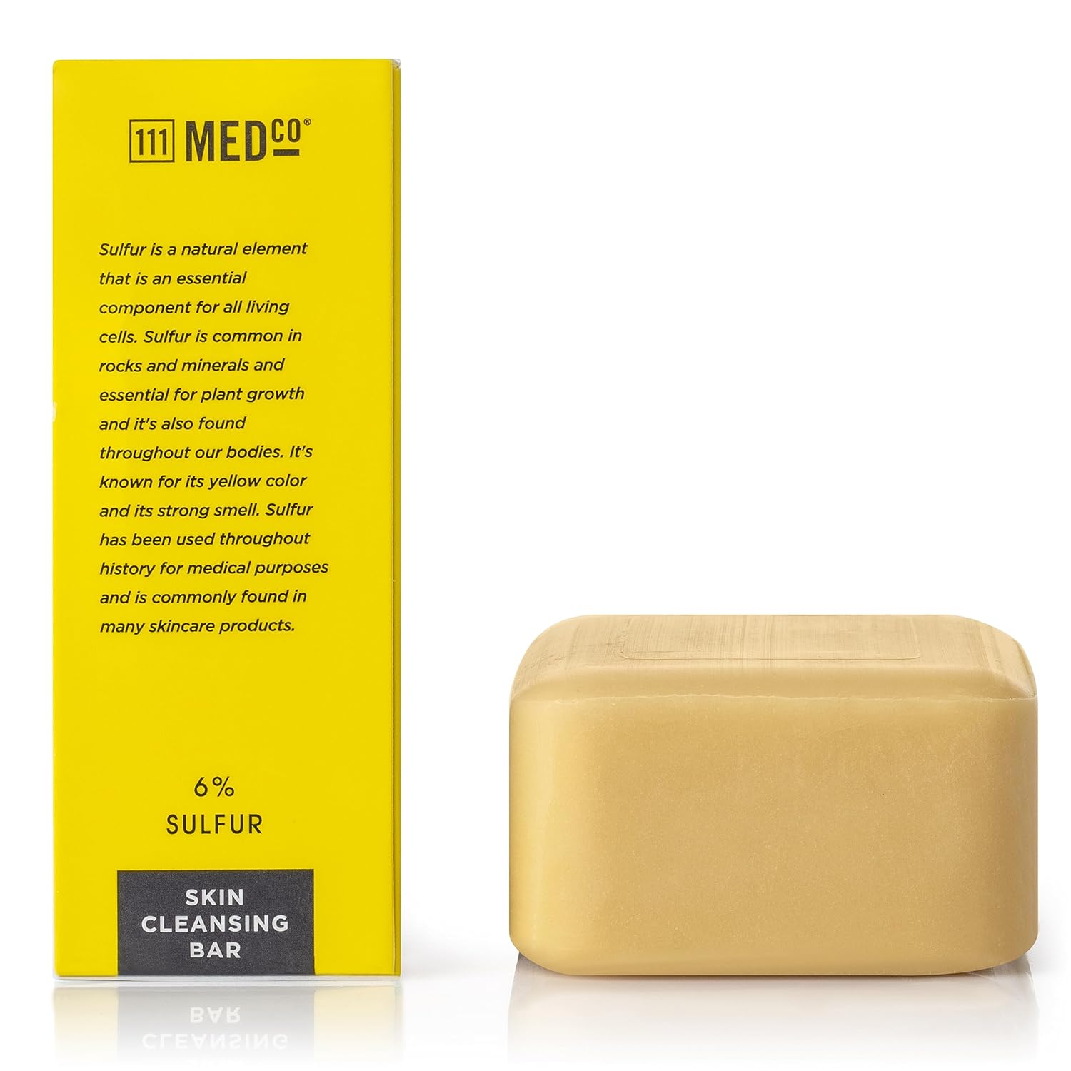 111MedCo Barra de jabón limpiadora de piel medicada con 6% de sulfuro de 4 oz