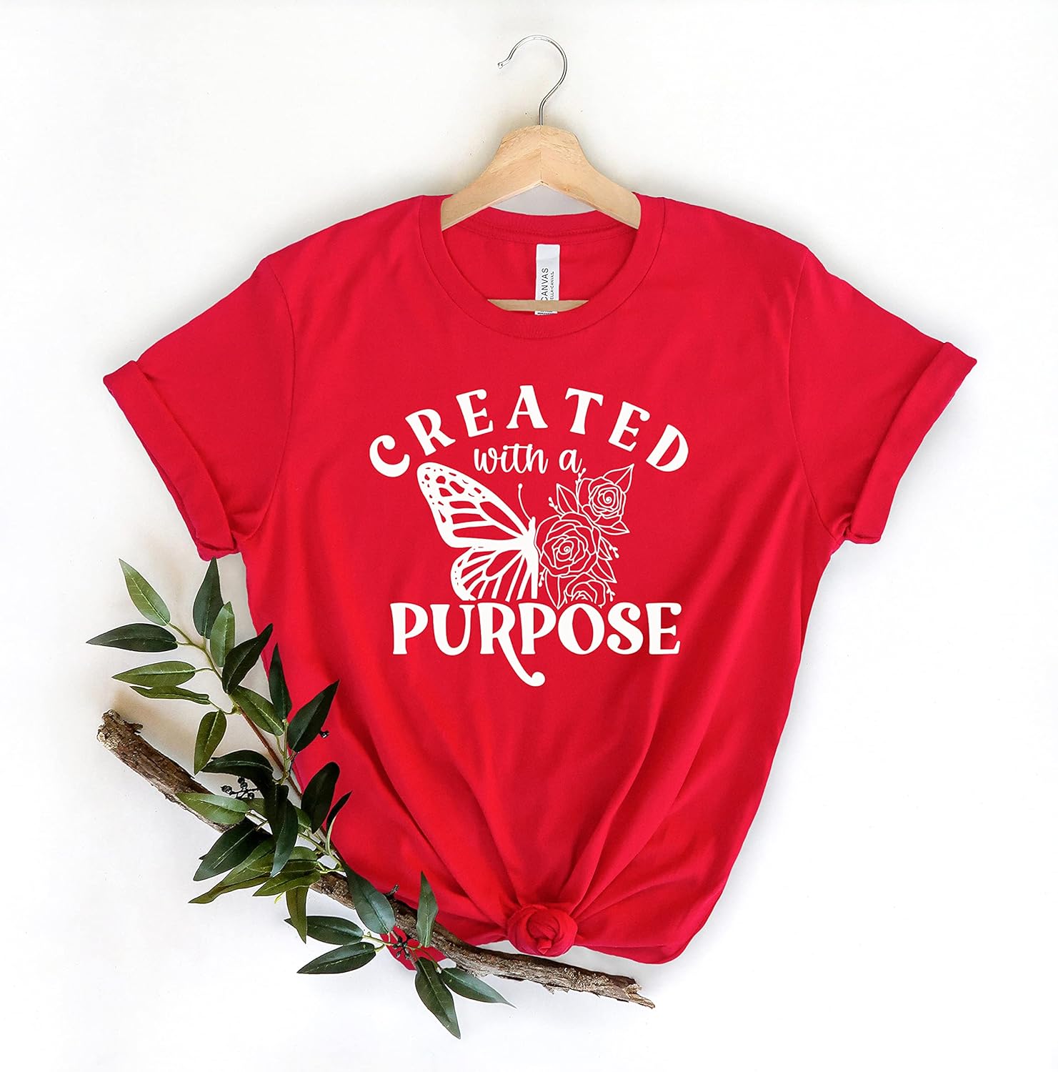 Created with A Purpose, Faith Shirt, Christian shirt, Spiritual personalized gift, Scripture Shirts For Women, Be Kind Graphic Tee