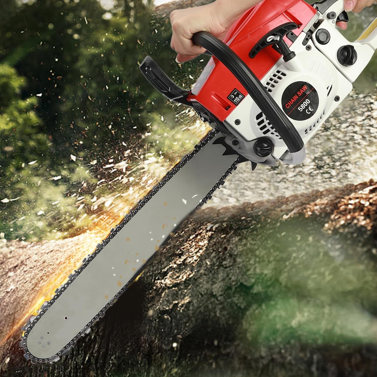 58CC Gas-Powered-Chainsaw, 20 Inch Gas Chain Saw, 2-Cycle-Gasoline Handheld Cordless Petrol Chain Saws for Trees Wood Cutting 20Inch