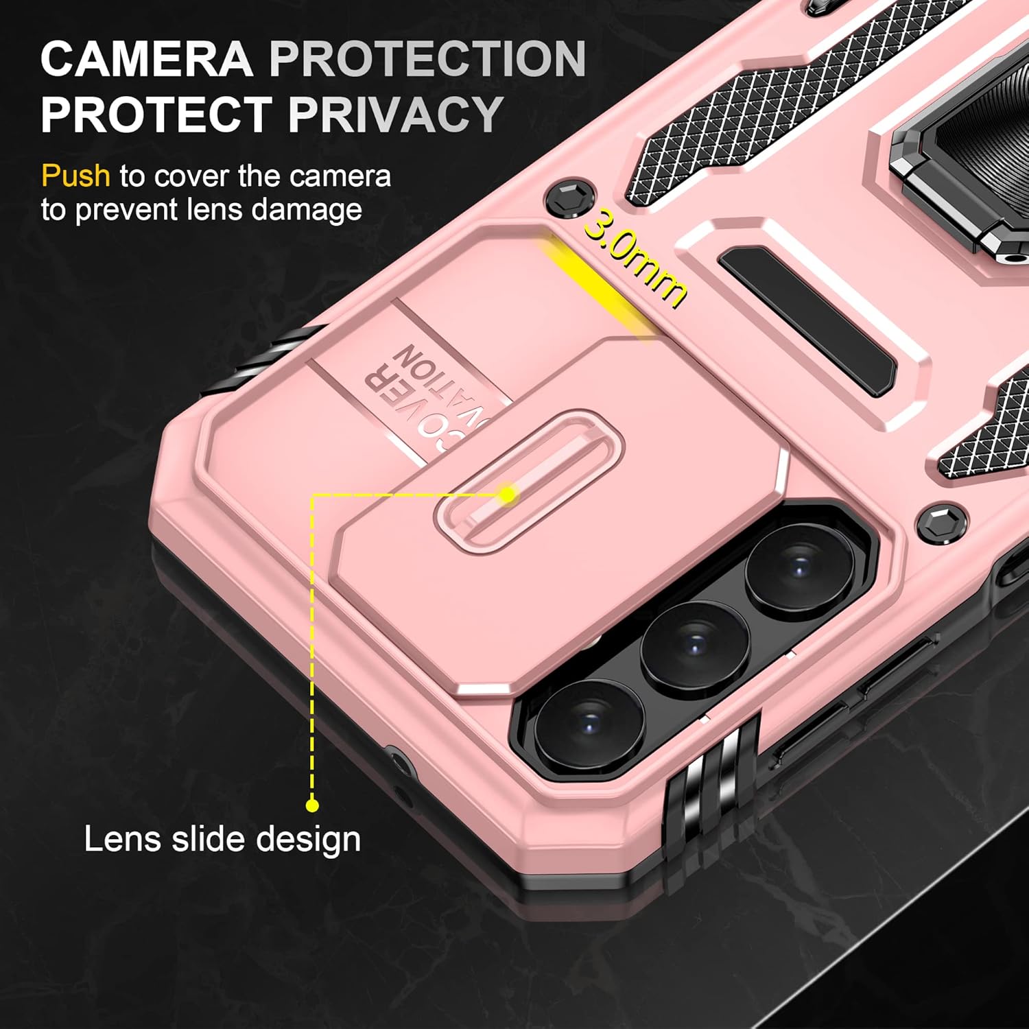 Asuwish Funda de teléfono para Samsung Galaxy A24 4G5G con protector de pantalla de vidrio templado y cubierta deslizante para cámara deslizante,