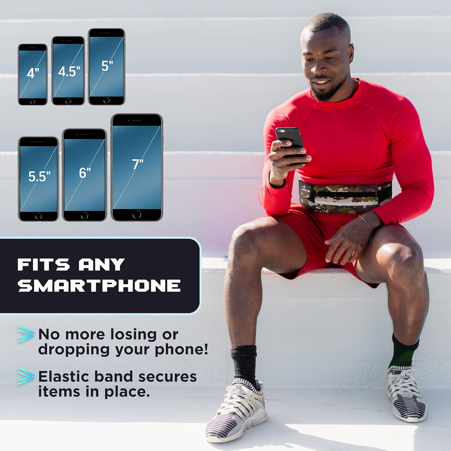 E Tronic Edge Cinturón de correr para mujeres y hombres, cinturón de dinero y riñonera para correr, riñonera de senderismo, soporte para teléfono