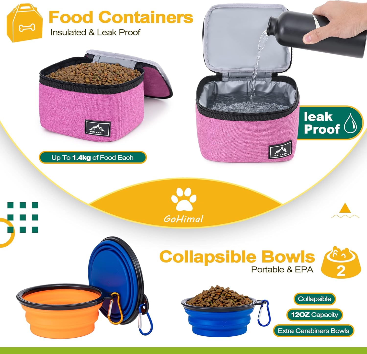 Kit de bolsa de viaje para perros para suministros, bolsa de viaje grande para mascotas para perros, práctica funda de equipaje, viajes nocturnos y
