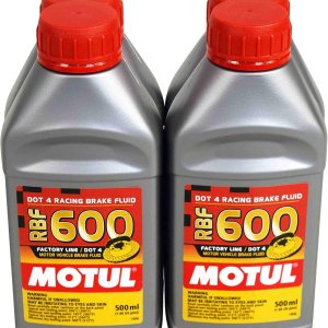 Motul MTL100949 8068HL RBF 600 Aceite de línea de fábrica Dot-4 100 % Sintético de Freno de Carrera – 500, 300 ml, 10 onzas líquidas, 4 botellas, 4 Motul MTL100949 8068HL RBF 600 Aceite de línea de fábrica Dot-4 100 % Sintético de Freno de Carrera – 500, 300 ml, 10 onzas líquidas, 4 botellas, 4