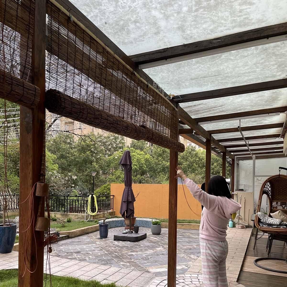 Persianas enrollables de bambú para dormitorio, cortinas enrollables de bambú para interiores, ventana semi opaca, cortina de bambú de oficina