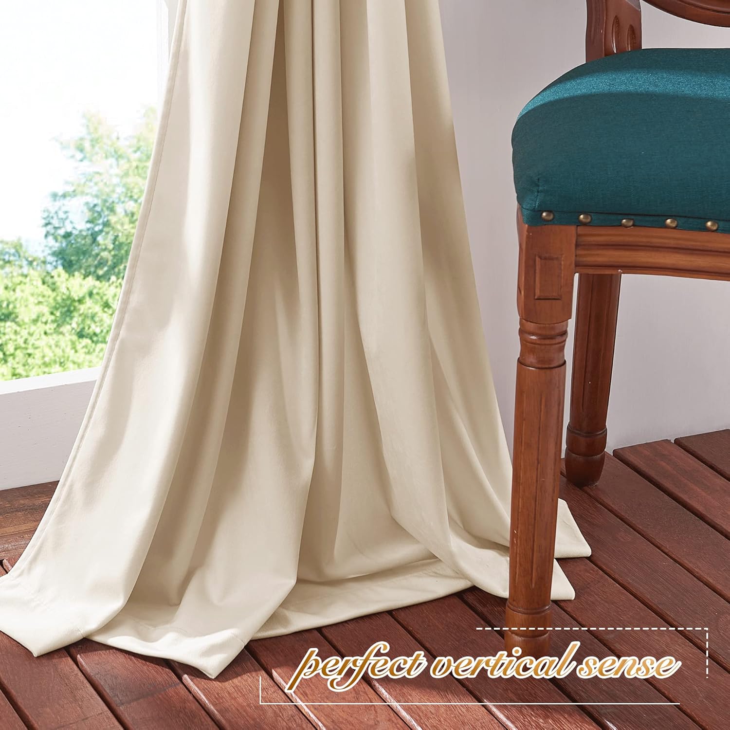 NICETOWN Cortinas de terciopelo beige, cortinas de terciopelo cálido y suave, decoración de sala de cine para sala de estar, cortinas de terciopelo
