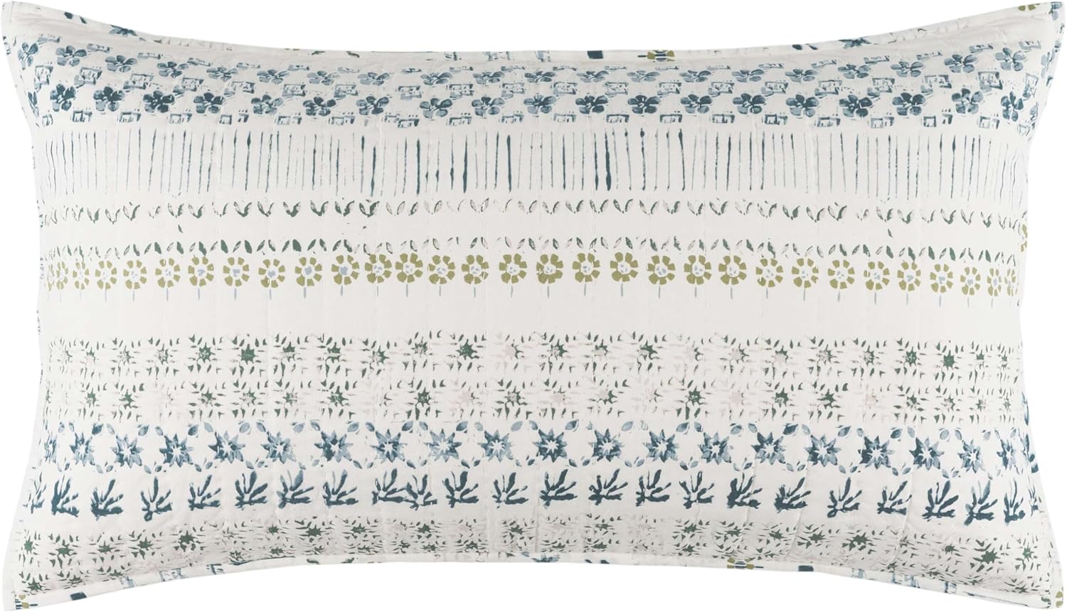 Pine Cone Hill Hawthorn – Funda de almohada neutra, tamaño europeo, patrón floral marfilgris