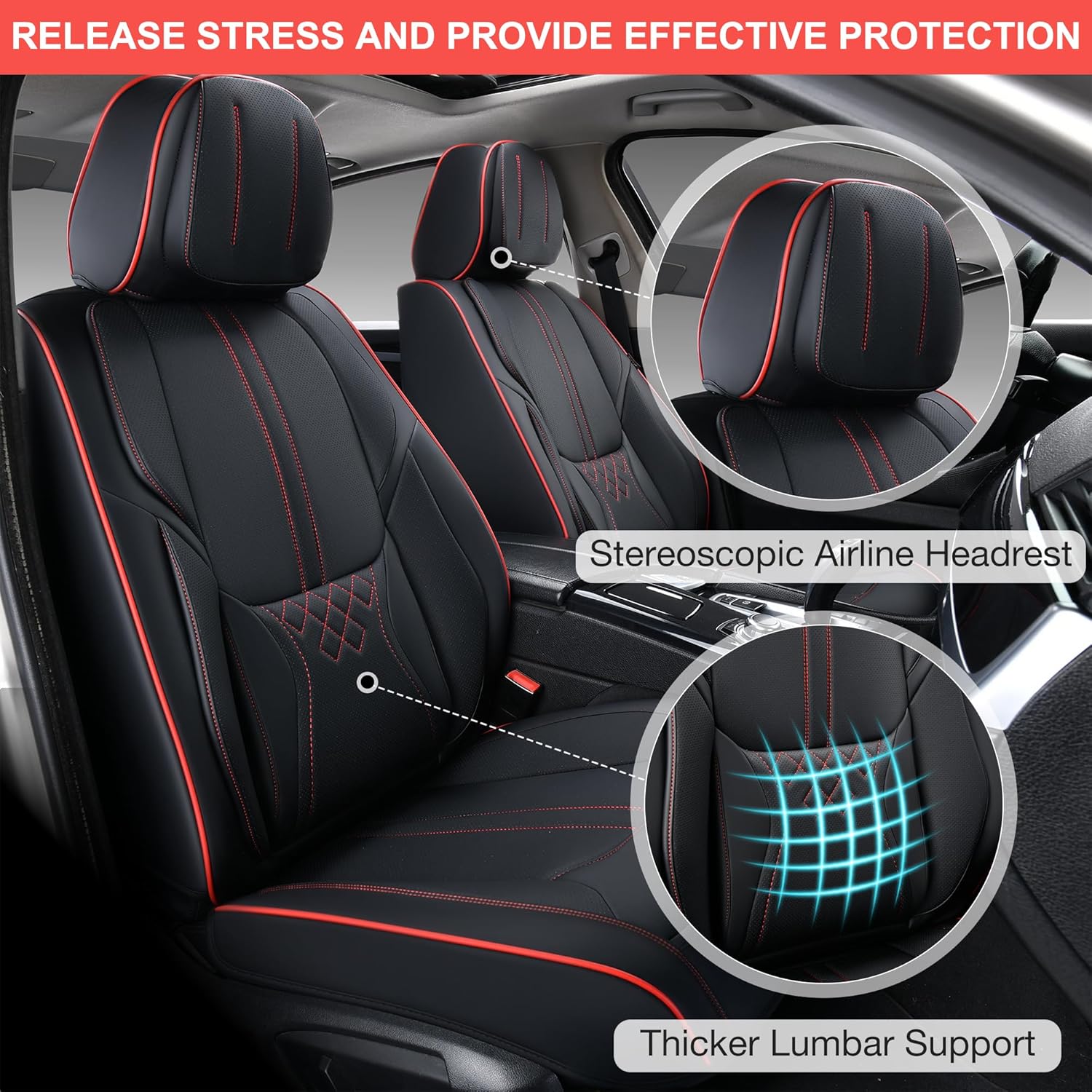 Juego completo de fundas de asiento de automóvil, 5 piezas, fundas de cojín de cuero sintético para autos, SUV, camionetas, accesorios universales