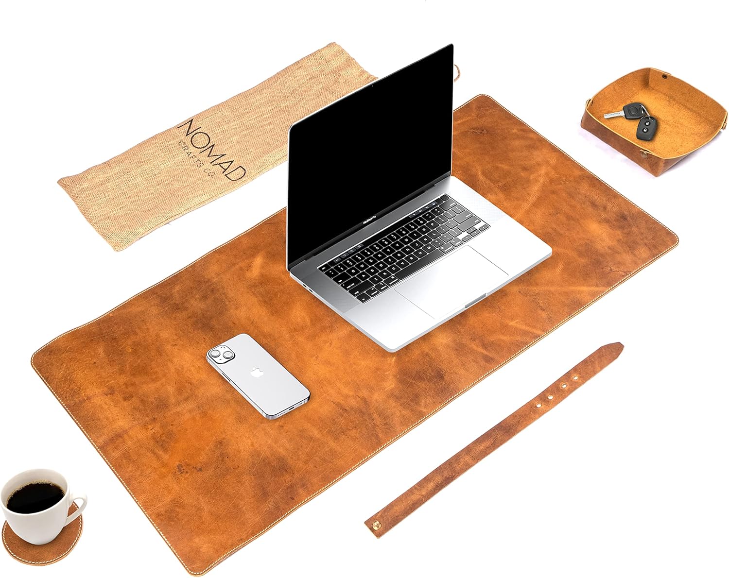 Tapete de escritorio de cuero genuino para escritorio (32 x 16), organizador de escritorio duradero, almohadilla de escritorio de cuero grande,