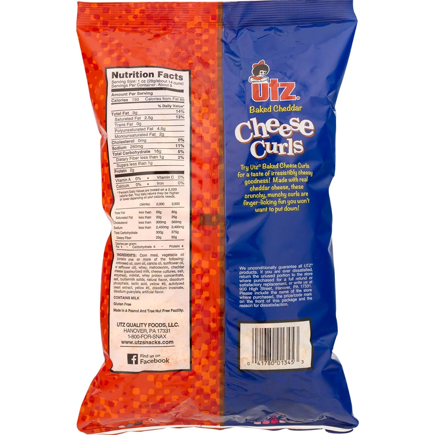 UTZ Rizos de queso horneado, 8.5 onzas, paquete de 5