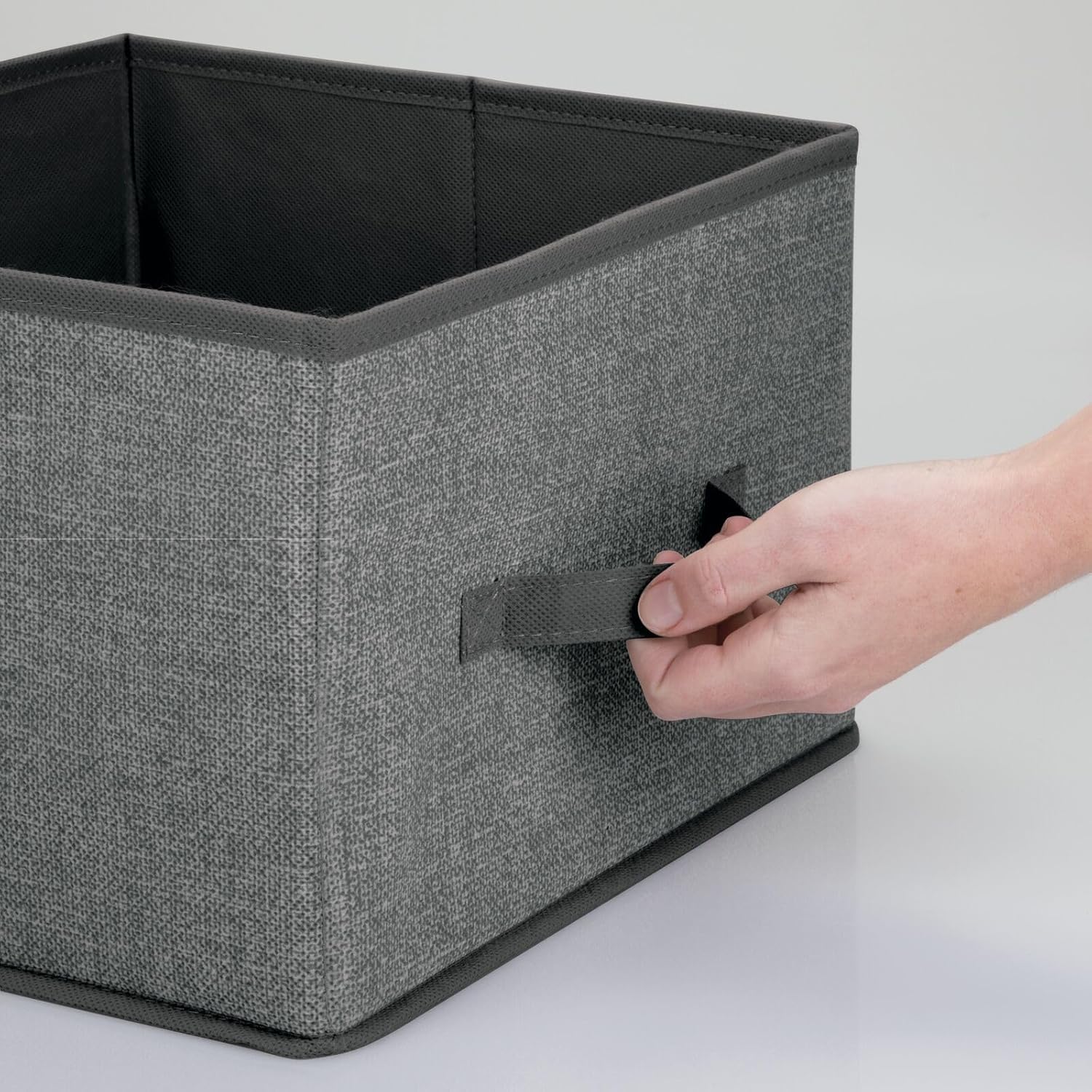 mDesign Contenedor de tela para organizador de cubos, cubo de almacenamiento plegable de tela, organizador de almacenamiento plegable para armario,